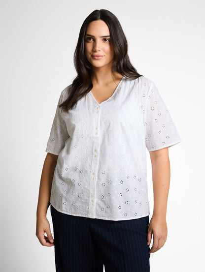 TOM TAILOR Plus Size - Bluse mit Lochstickerei