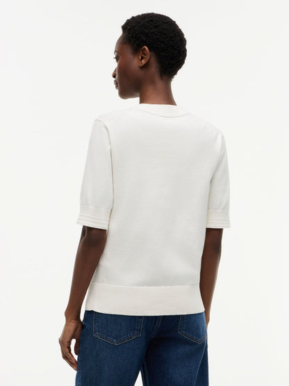 TOMMY HILFIGER Feinstrick-Pullover mit kurzen Ärmeln