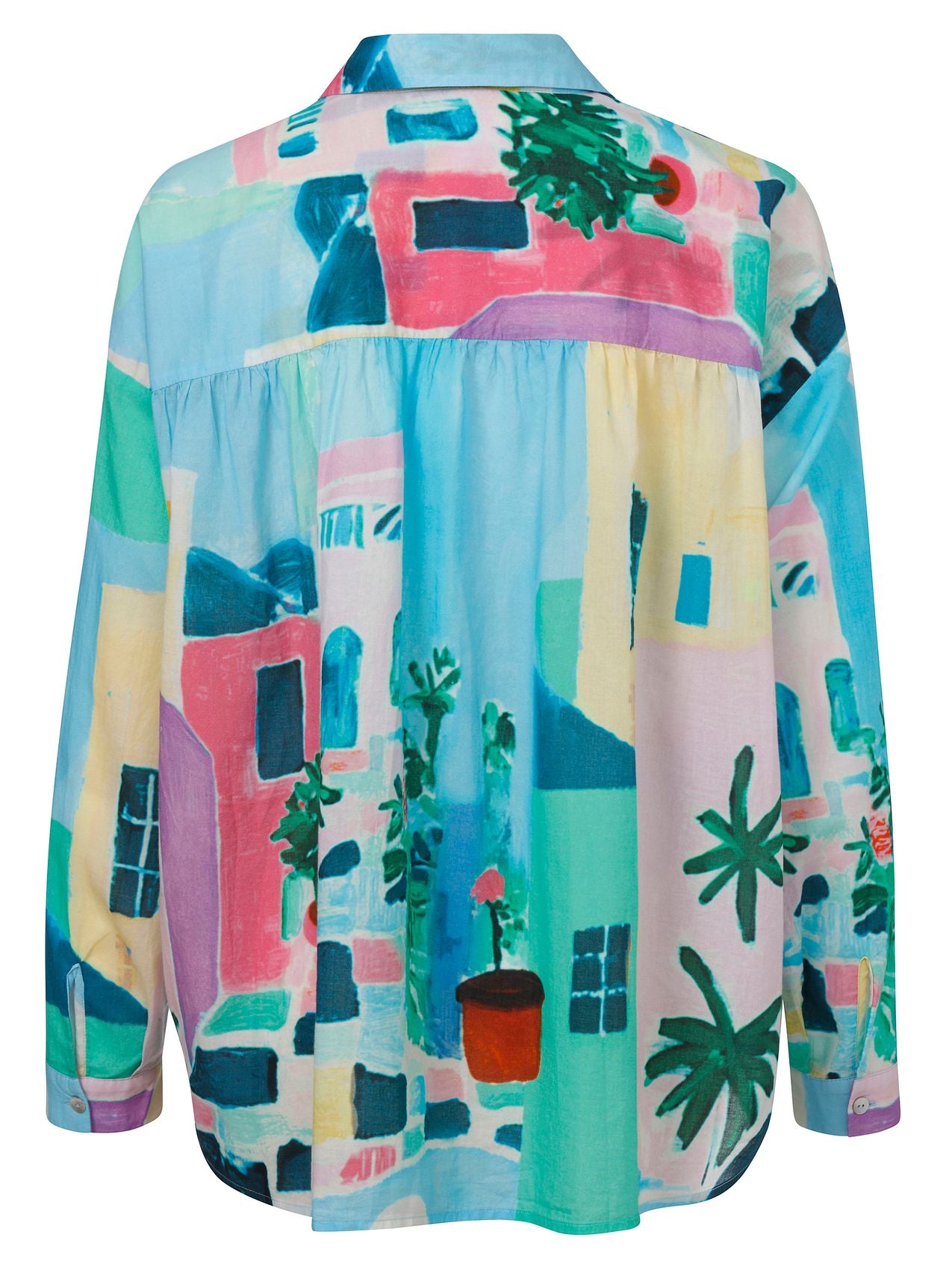 Bluse Hemdkragen 1/1 Arm Druck