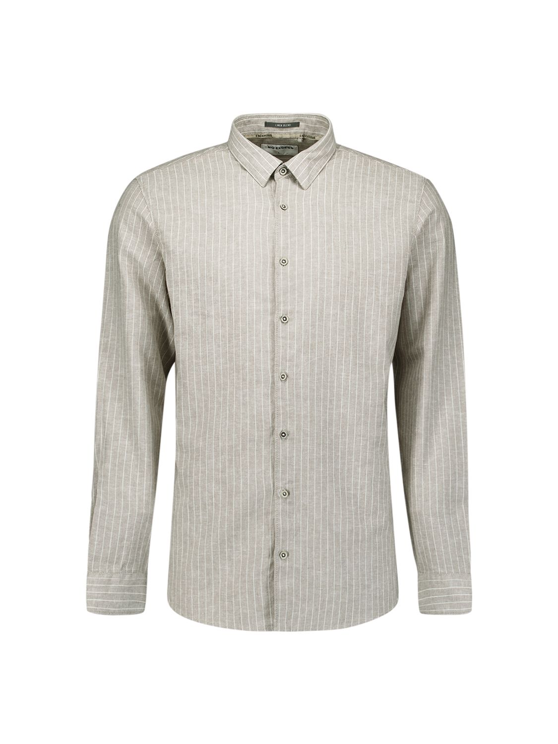 NO EXCESS Shirt Vertical Small Stripe With Linen