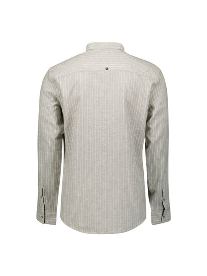 NO EXCESS Shirt Vertical Small Stripe With Linen