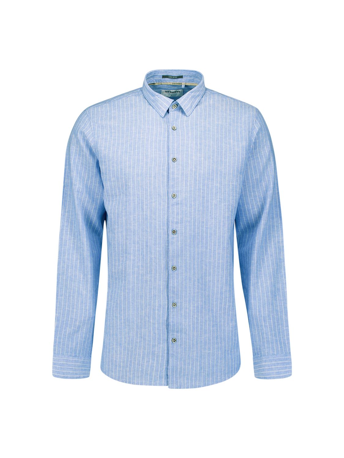 NO EXCESS Shirt Vertical Small Stripe With Linen