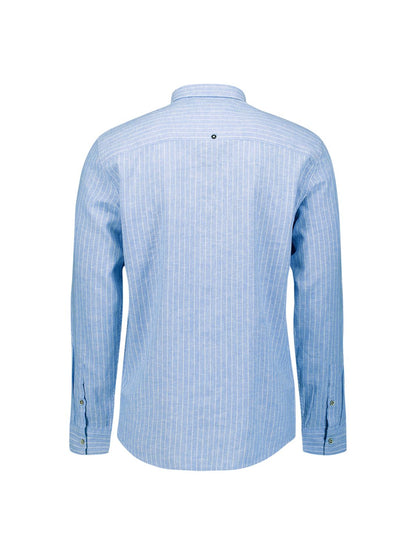 NO EXCESS Shirt Vertical Small Stripe With Linen