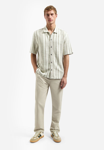 NO EXCESS Shirt Short Sleeve Jacquard Fancy Stripe