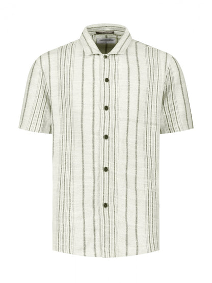 NO EXCESS Shirt Short Sleeve Jacquard Fancy Stripe
