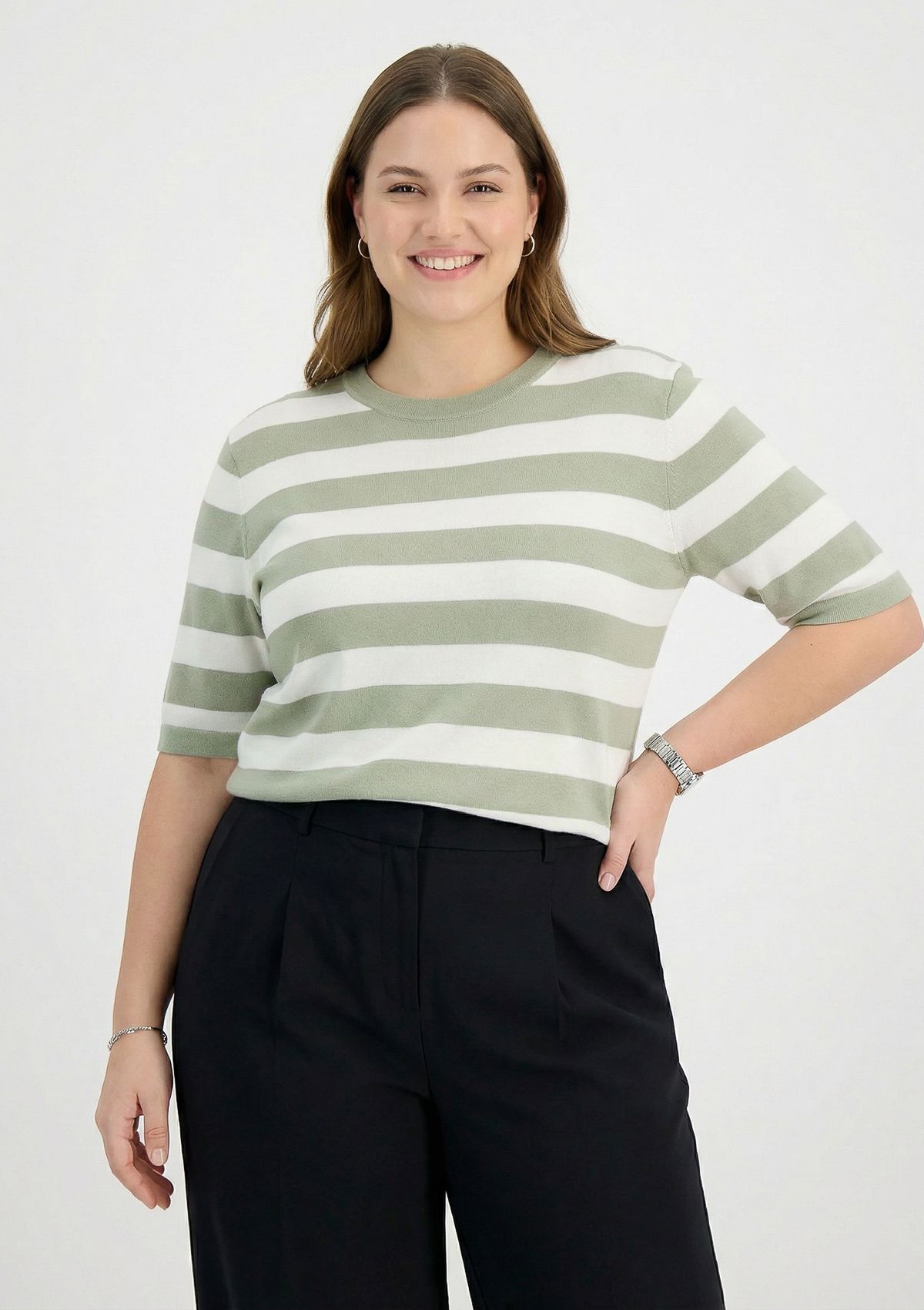 Guido Maria Kretschmer Maria Knit Shirt grün, weiß