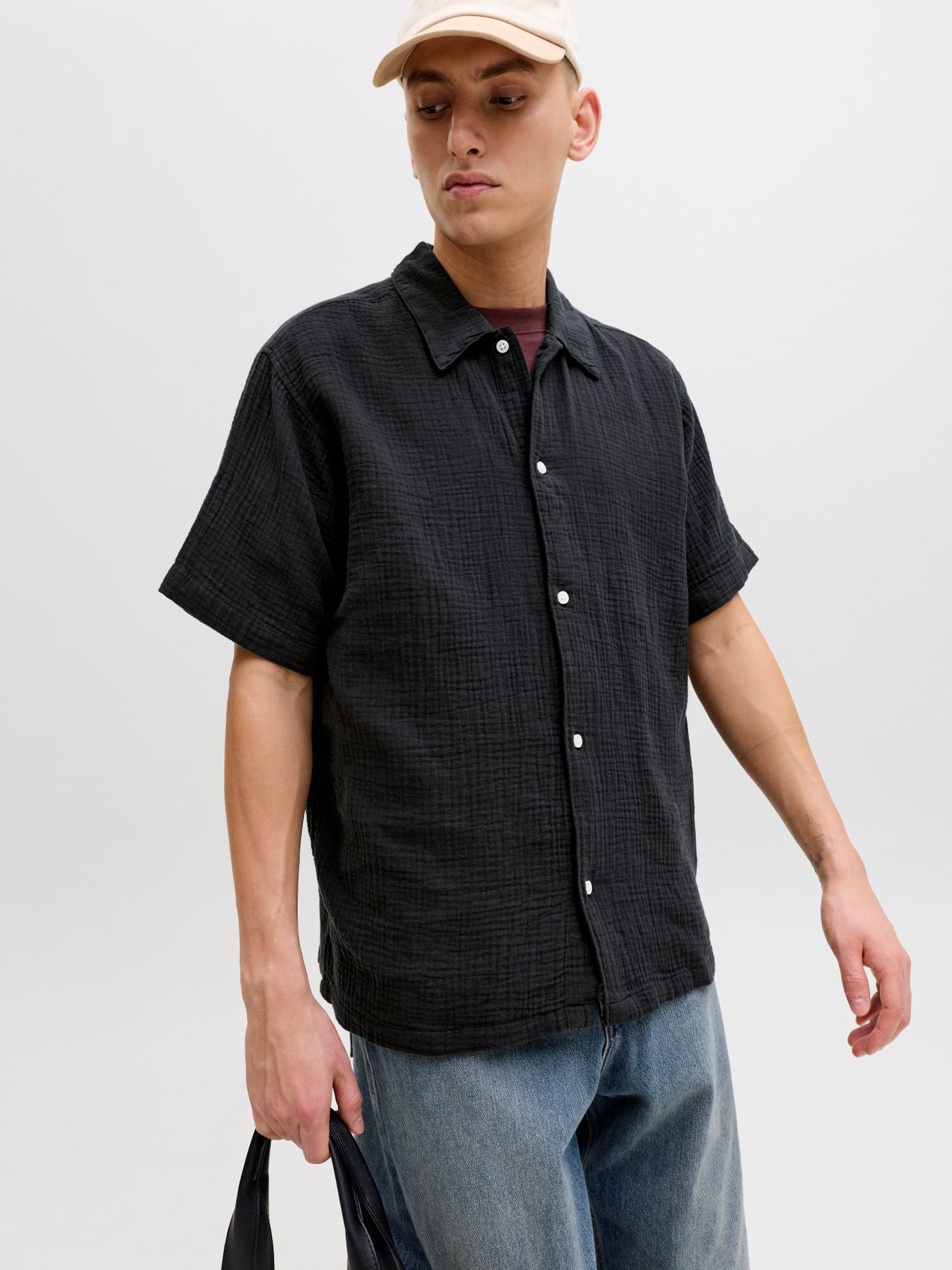 JACK & JONES JORNANTUCKET DOUBLE CLOTH SHIRT SS EA26