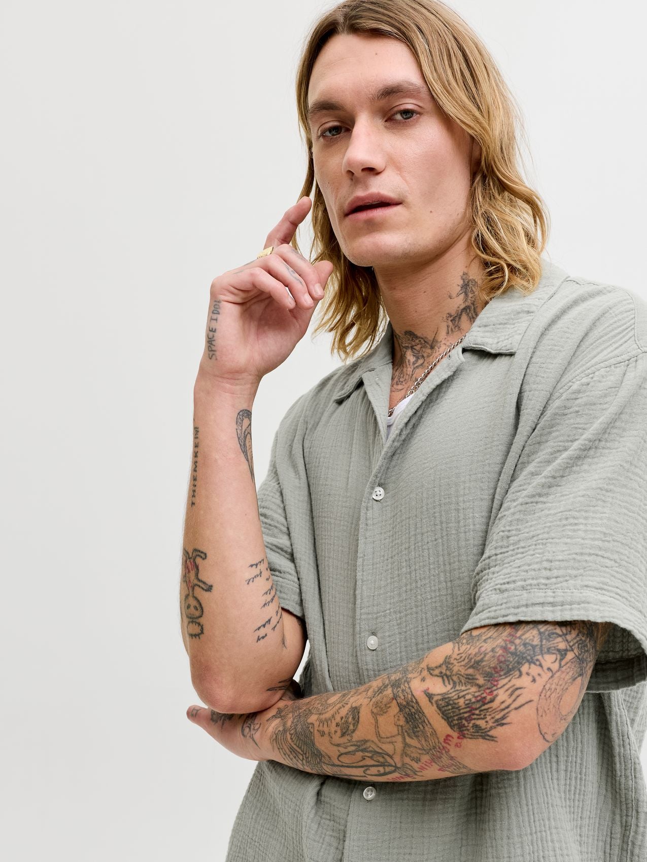 JACK & JONES JORNANTUCKET DOUBLE CLOTH SHIRT SS EA26