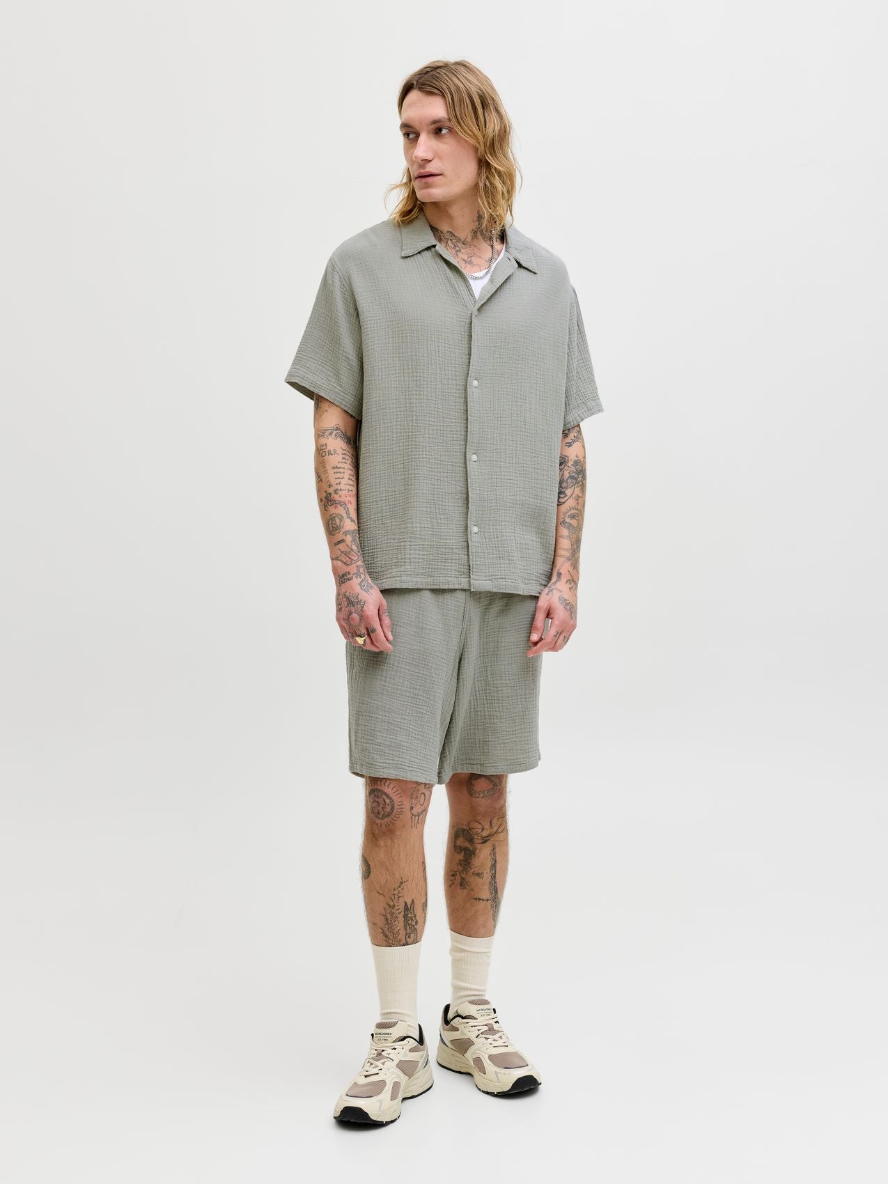 JACK & JONES JORNANTUCKET DOUBLE CLOTH SHIRT SS EA26