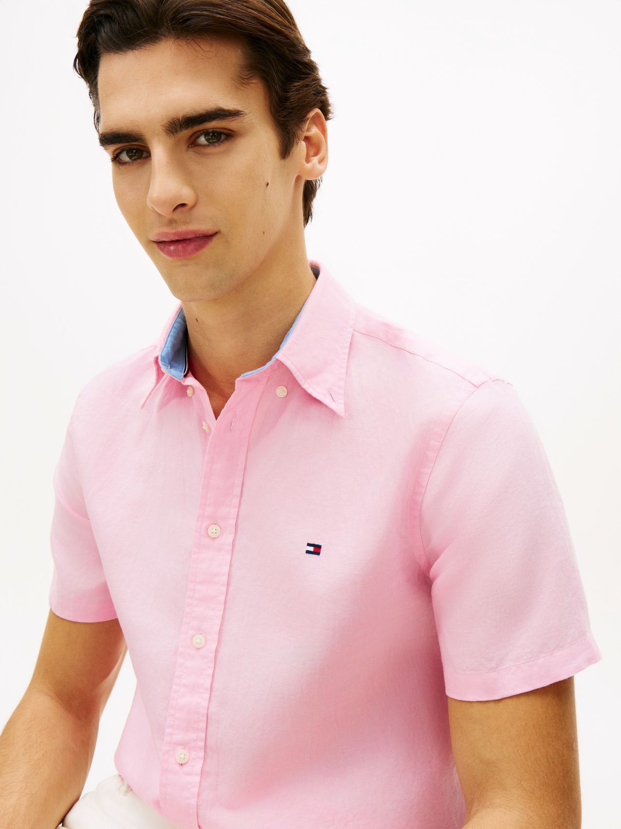 TOMMY HILFIGER Kurzarmhemd aus Leinenmischung