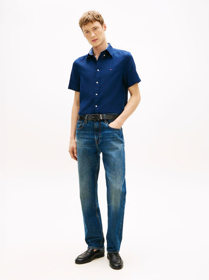 TOMMY HILFIGER Kurzarmhemd aus Leinenmischung