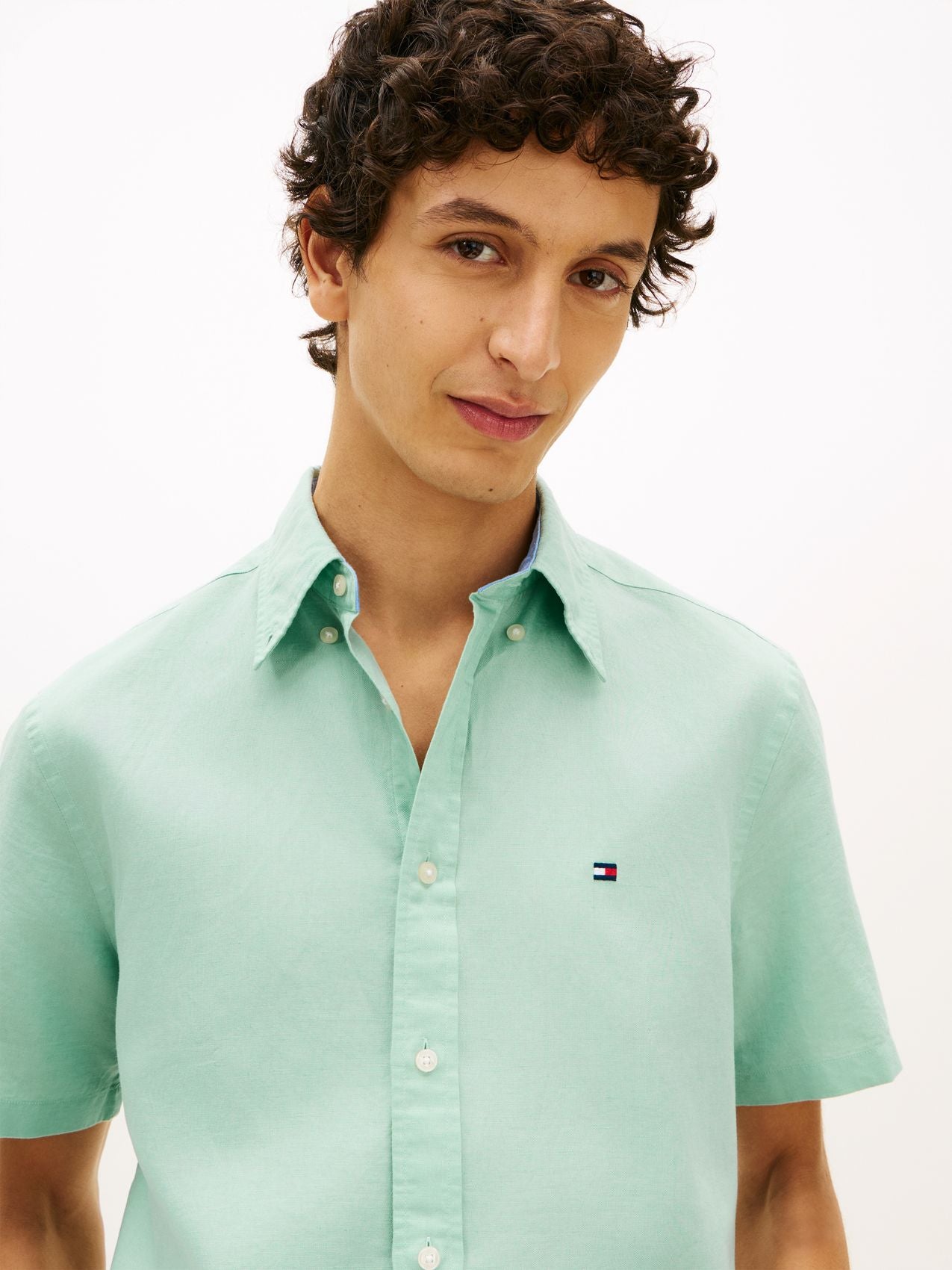 TOMMY HILFIGER Kurzarmhemd aus Leinenmischung