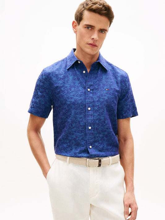 TOMMY HILFIGER Kurzarmhemd aus Leinenmix L
