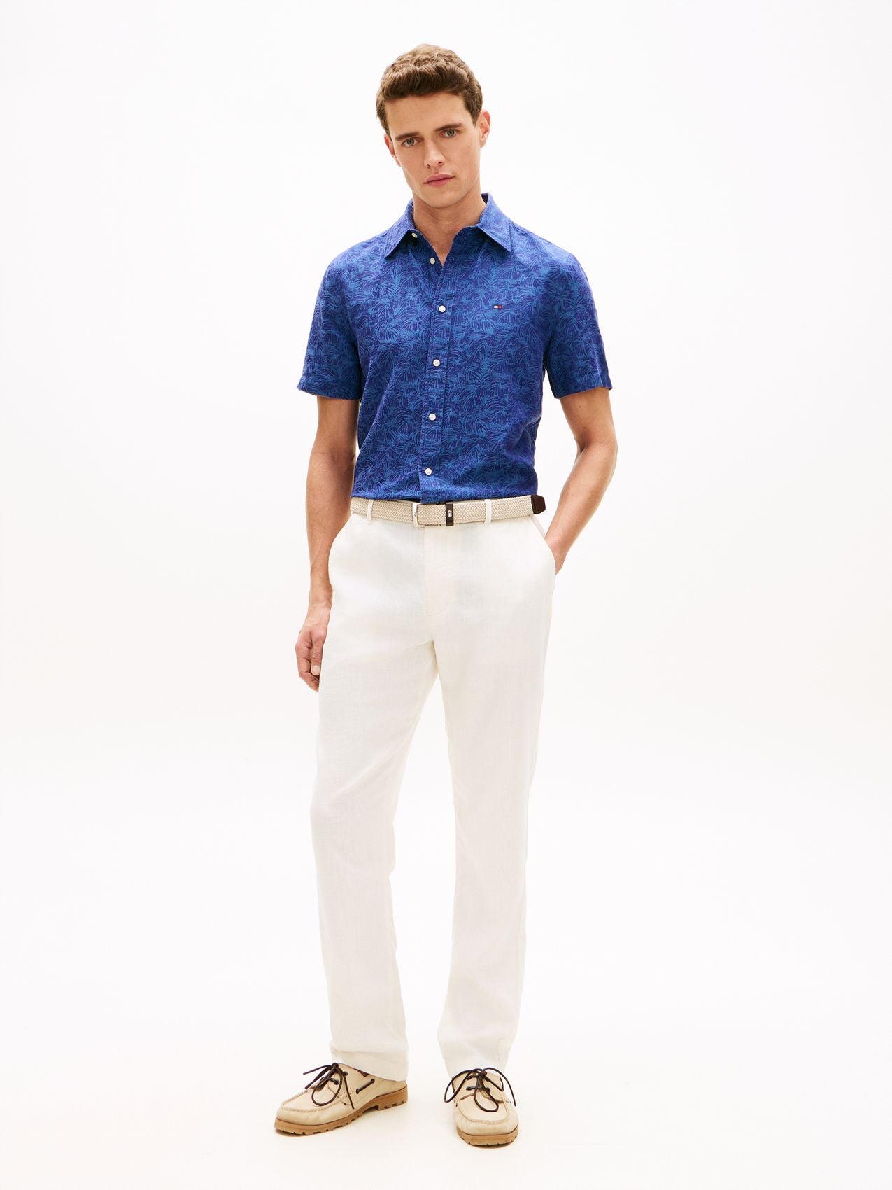 TOMMY HILFIGER Kurzarmhemd aus Leinenmix