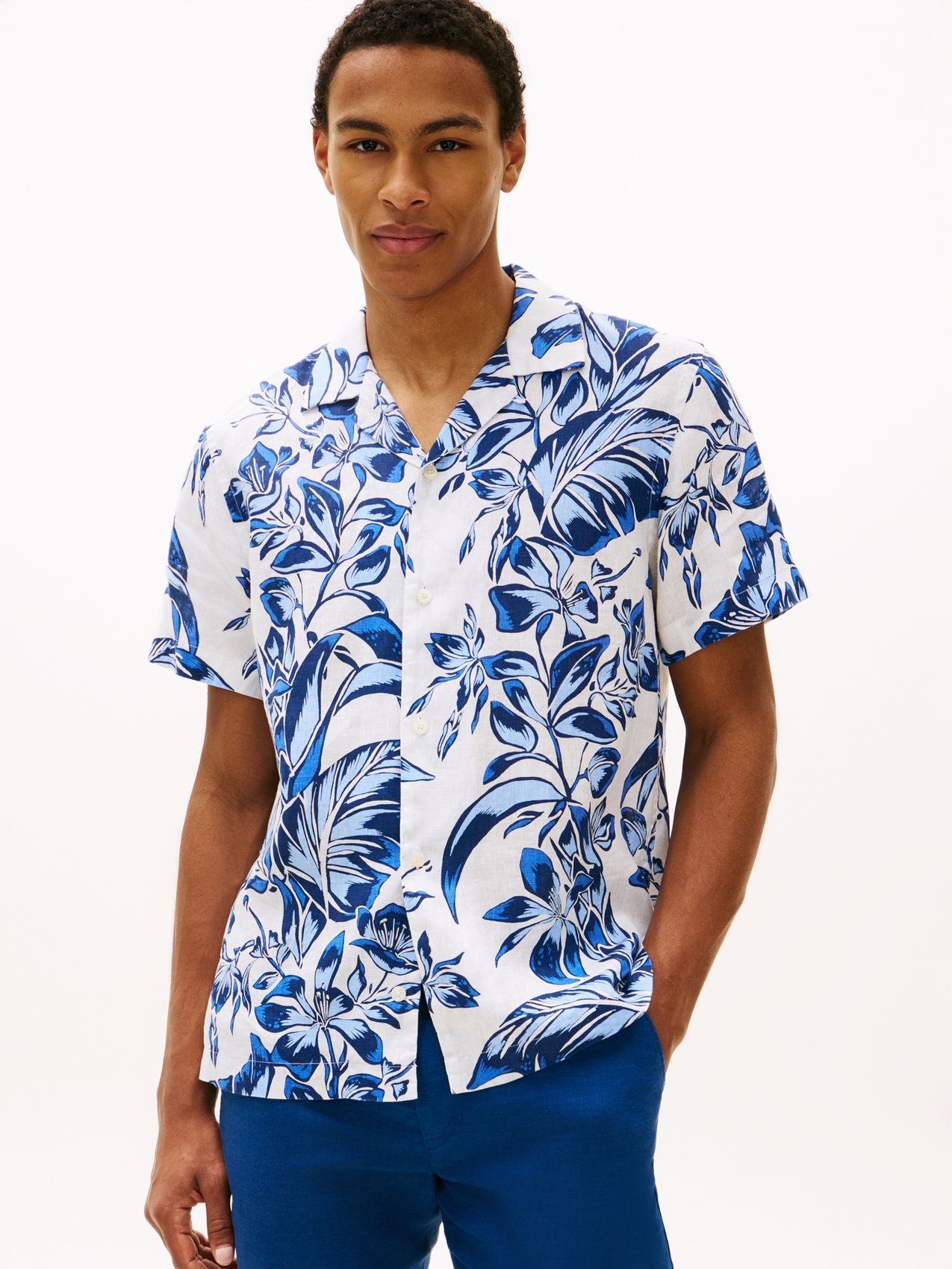 TOMMY HILFIGER Kurzarm-Leinenhemd mit Blumenmuster XXL