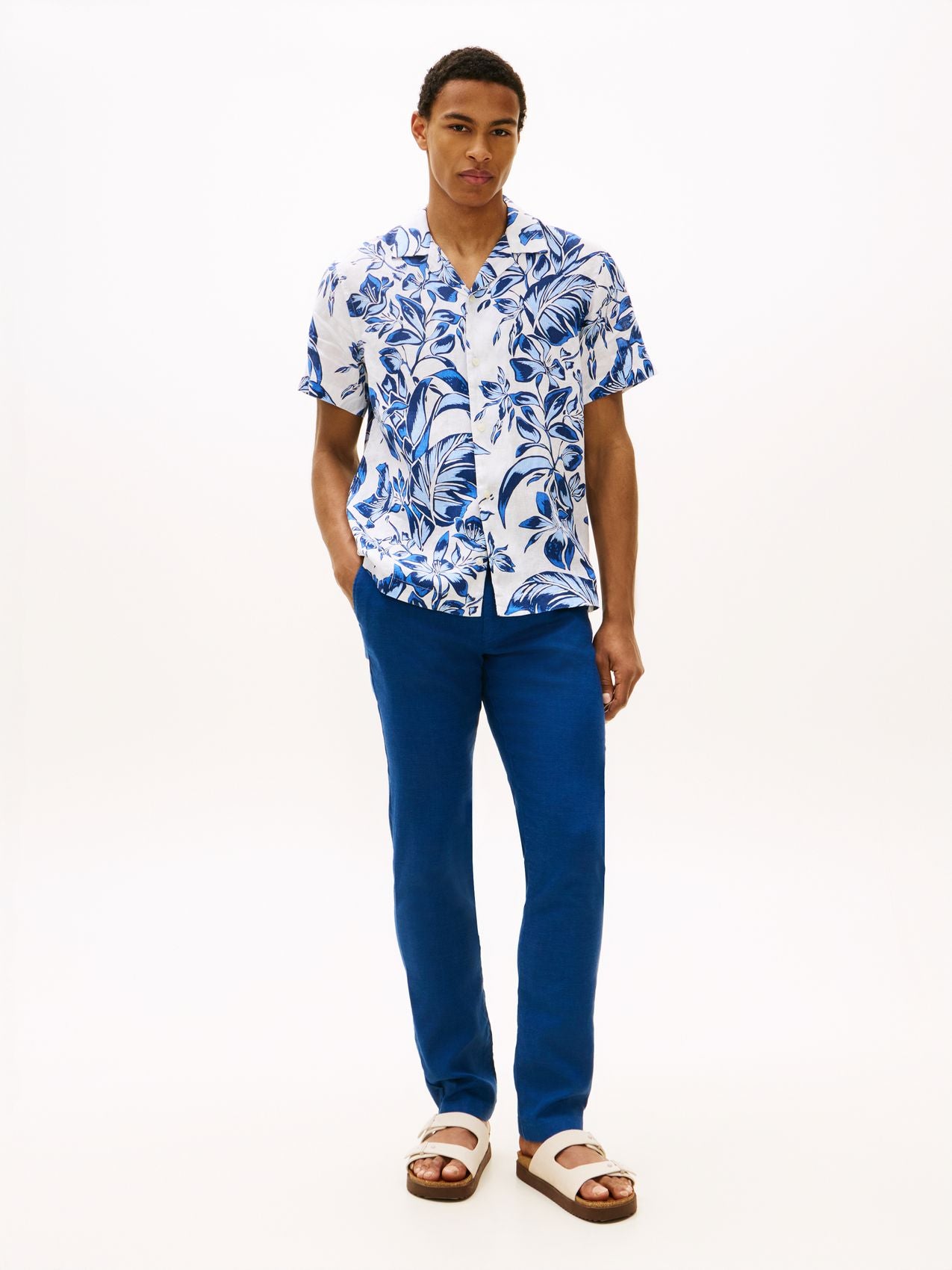 TOMMY HILFIGER Kurzarm-Leinenhemd mit Blumenmuster