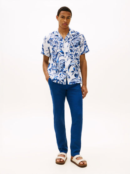 TOMMY HILFIGER Kurzarm-Leinenhemd mit Blumenmuster