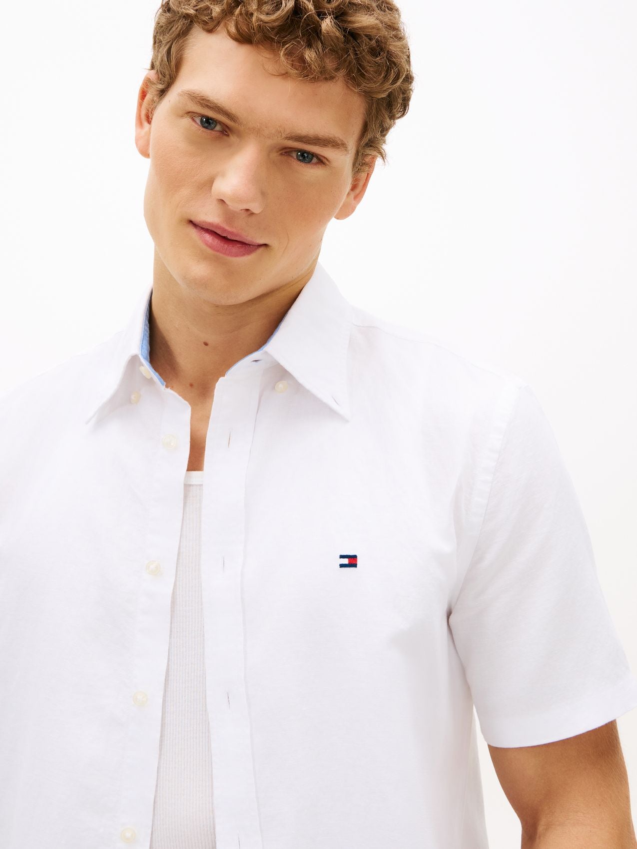 TOMMY HILFIGER Kurzarmhemd aus Leinenmischung
