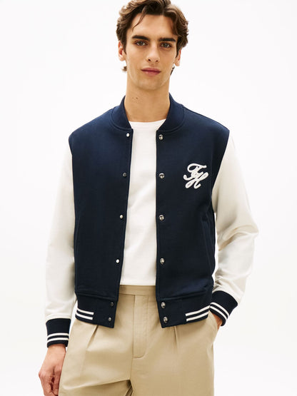 TOMMY HILFIGER Colour-Blocked Terry Bomber Jacket L