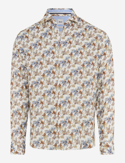 BRAX Leinenhemd mit floralem Print "Harold"