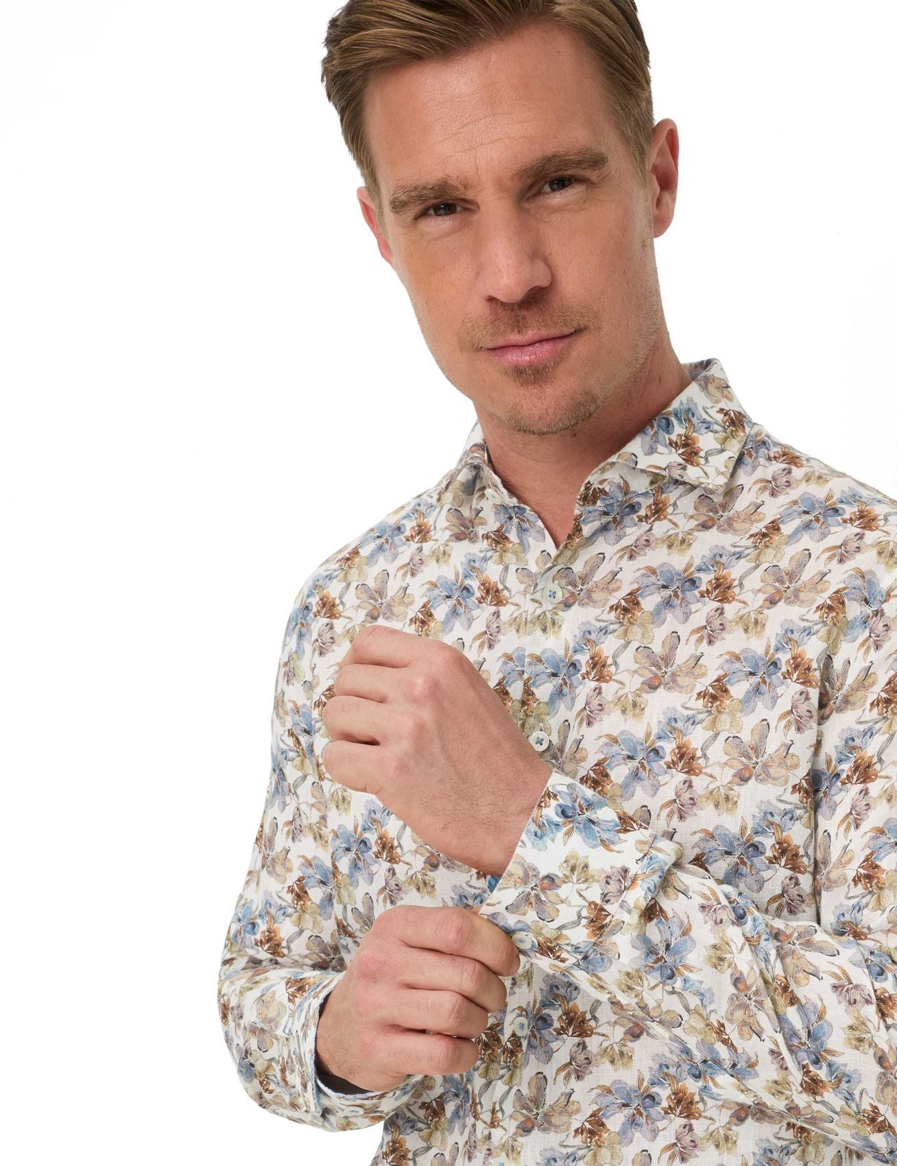 BRAX Leinenhemd mit floralem Print "Harold"