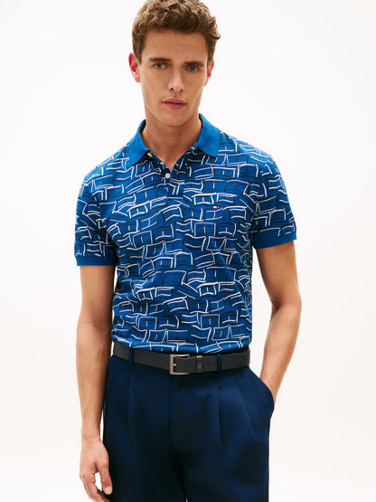 TOMMY HILFIGER Regular Fit Print Pique Polo Shirt