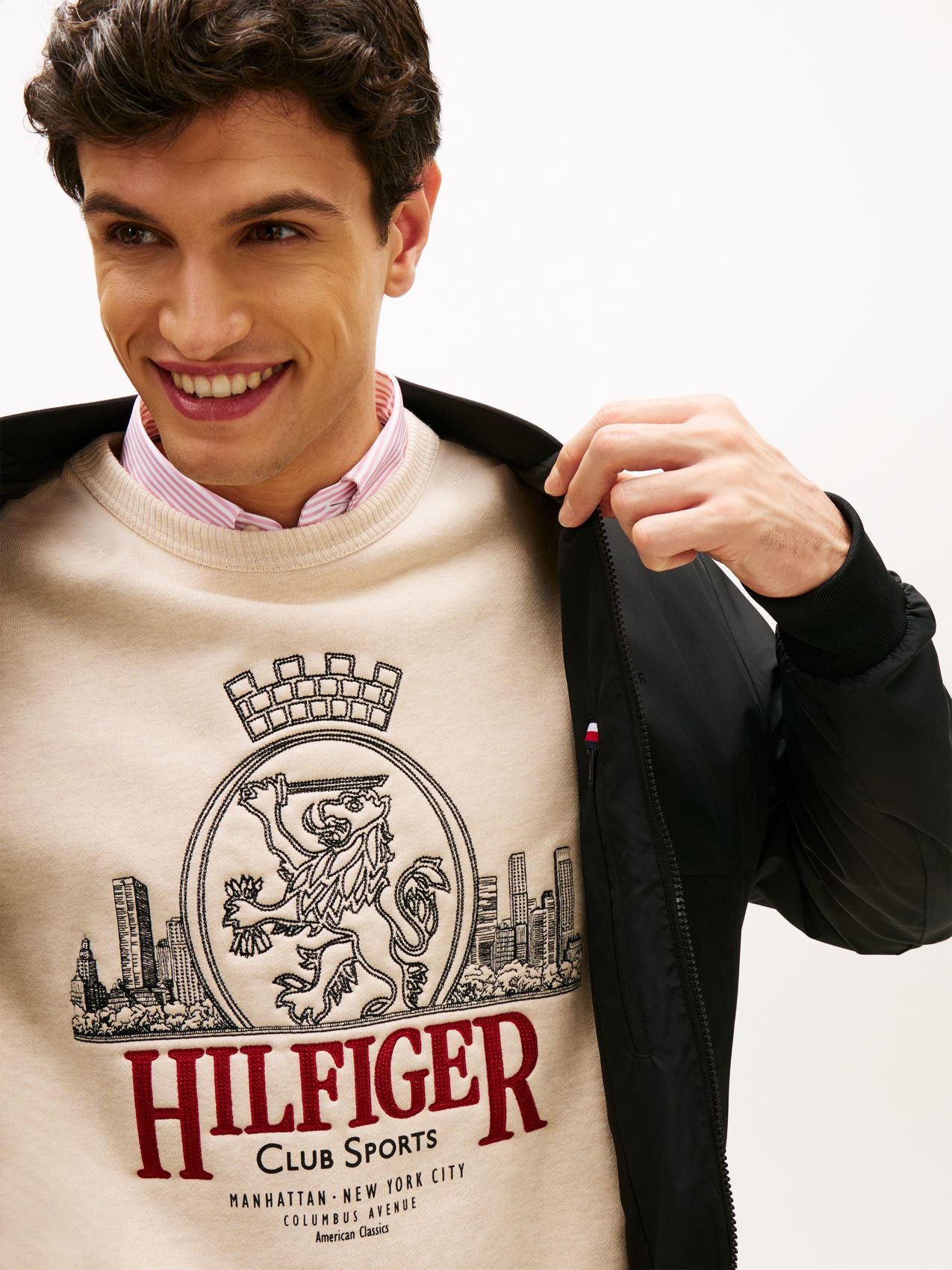 TOMMY HILFIGER Water Resistant Tonal Logo Bomber Jacket