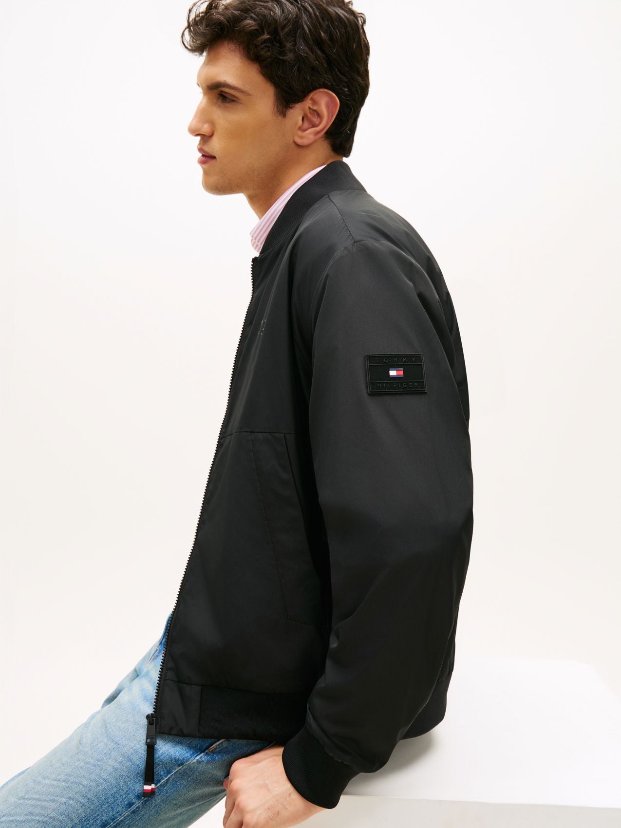 TOMMY HILFIGER Water Resistant Tonal Logo Bomber Jacket