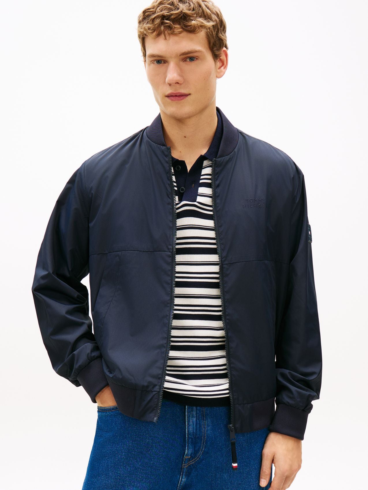 TOMMY HILFIGER Water Resistant Tonal Logo Bomber Jacket XXL