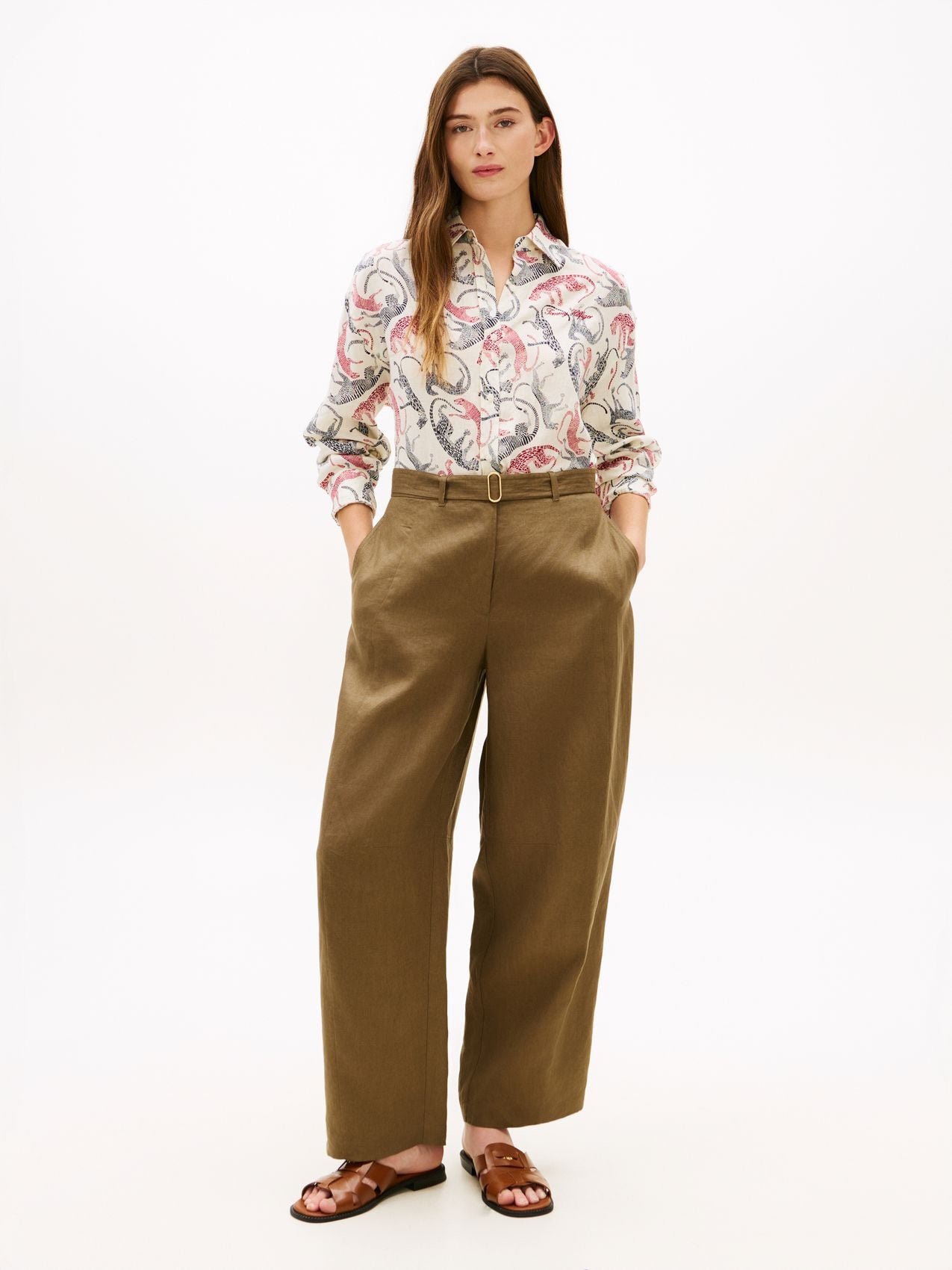 TOMMY HILFIGER Gemustertes Oversized-Leinenhemd