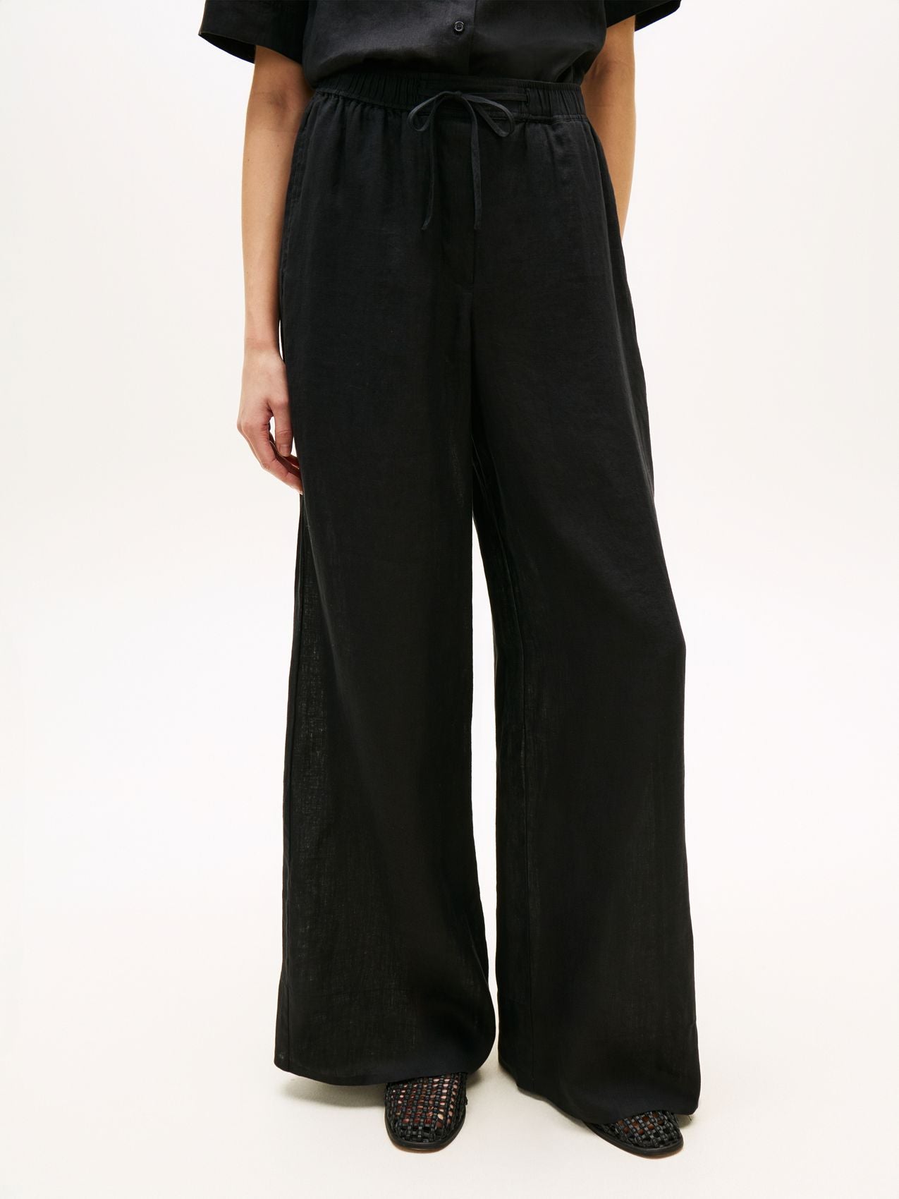 TOMMY HILFIGER Leinenhose mit weitem Bein XS