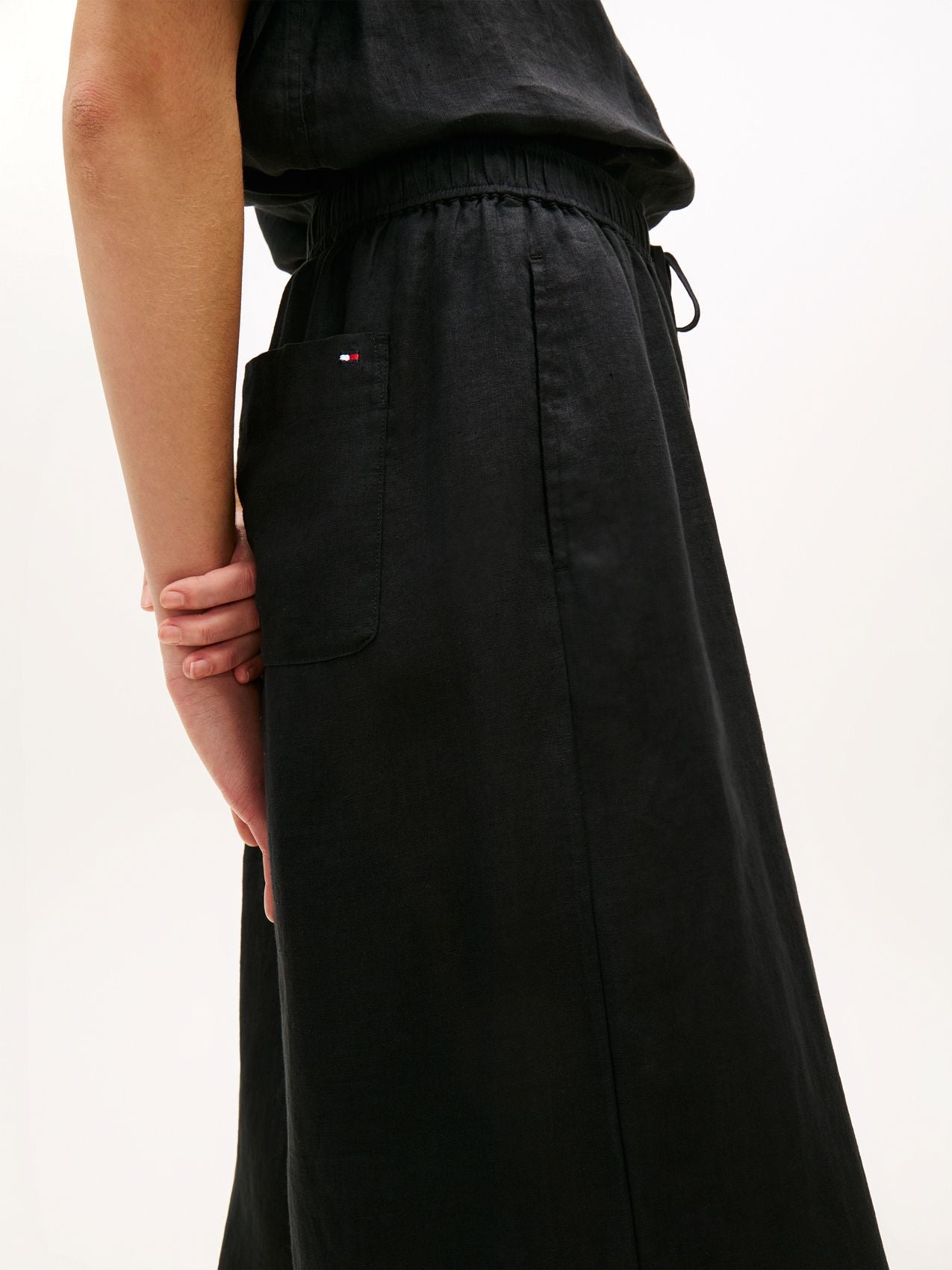 TOMMY HILFIGER Leinenhose mit weitem Bein