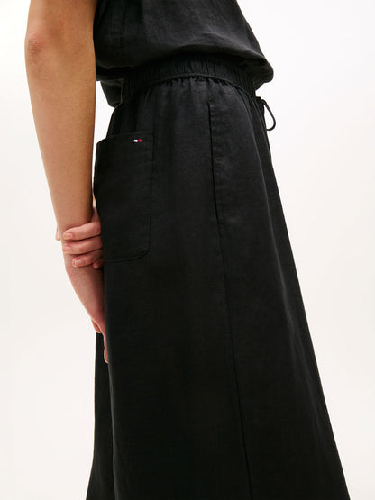 TOMMY HILFIGER Leinenhose mit weitem Bein