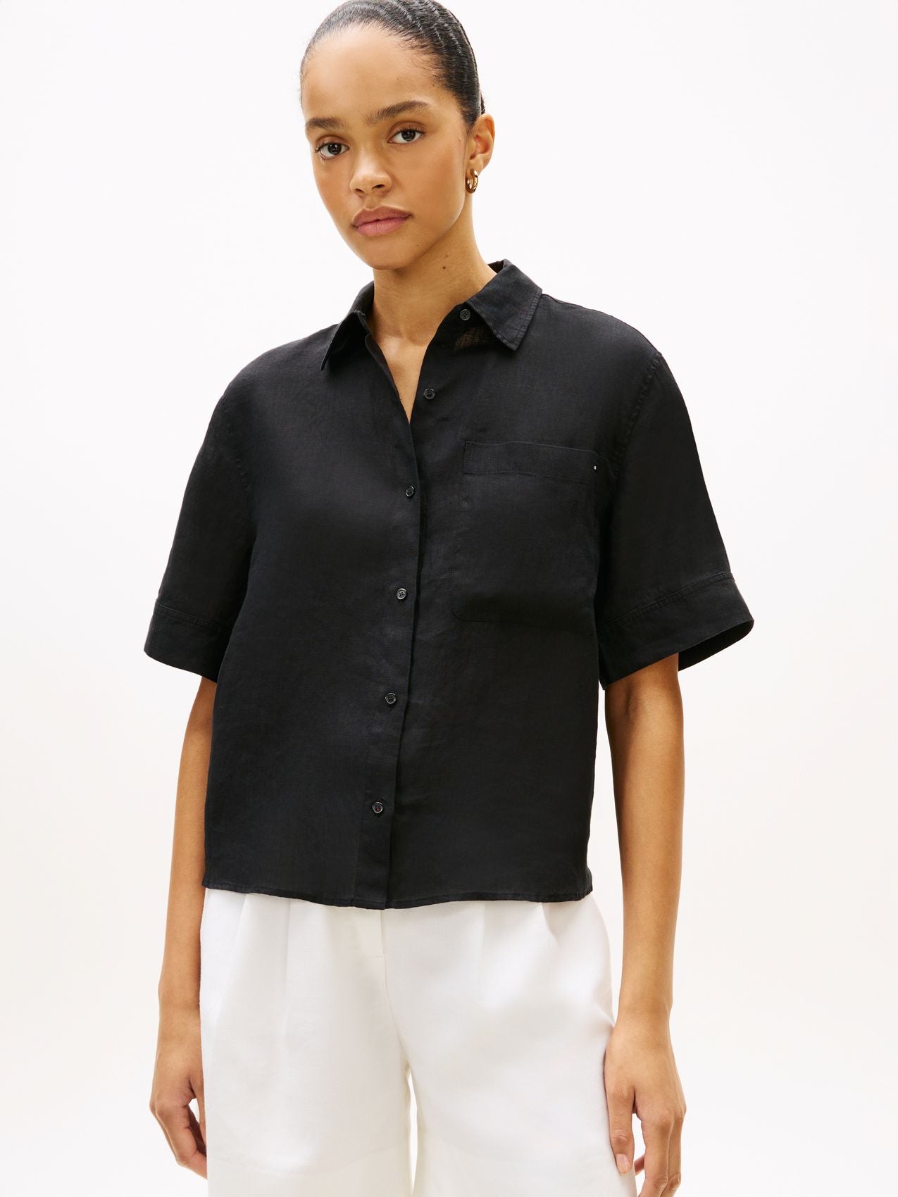 TOMMY HILFIGER Kurzes Leinenhemd