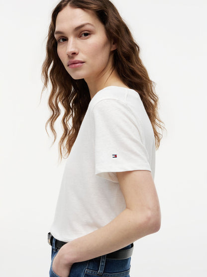 TOMMY HILFIGER T-Shirt aus Leinenmix