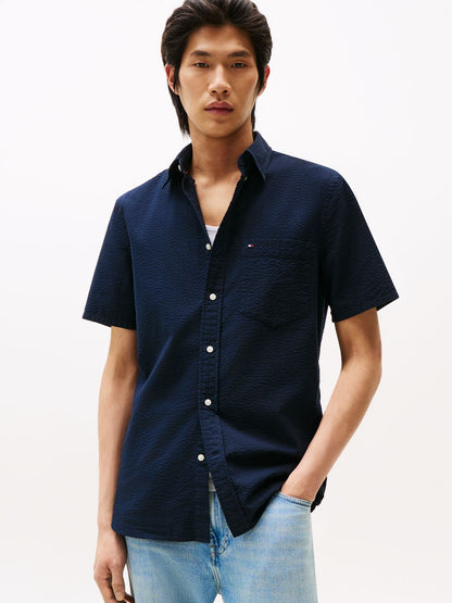 TOMMY HILFIGER Regular Fit Seersucker Short Sleeve Shirt