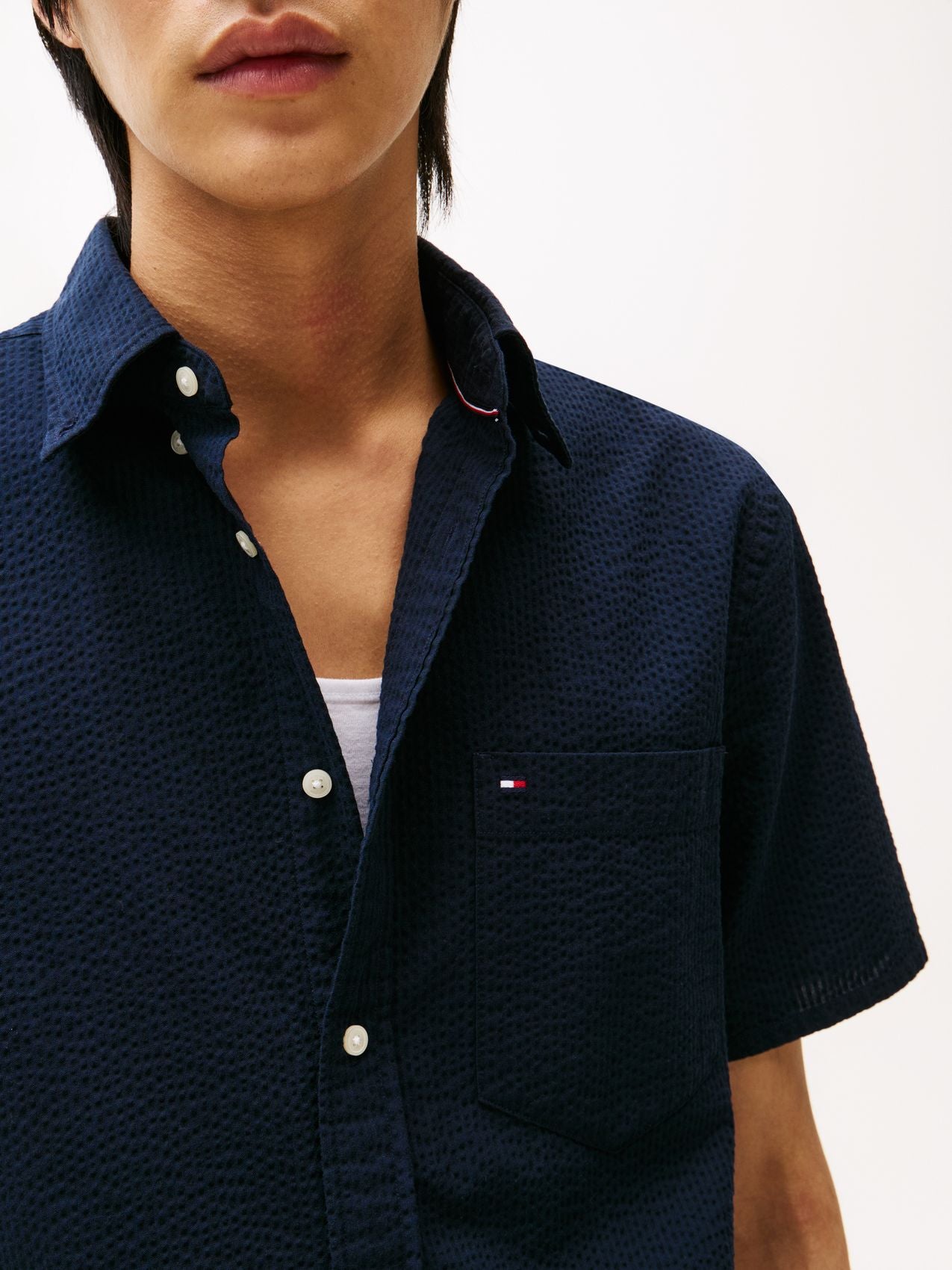 TOMMY HILFIGER Regular Fit Seersucker Short Sleeve Shirt