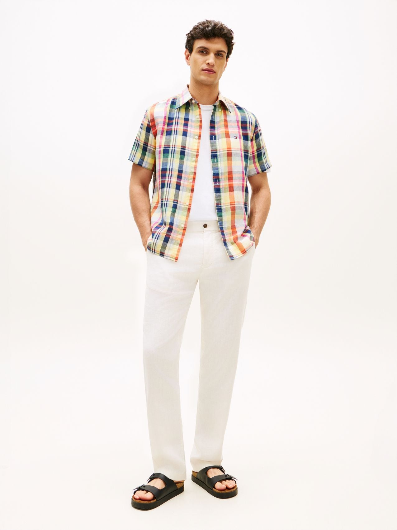 TOMMY HILFIGER Regular Fit Plaid Check Short Sleeve Shirt