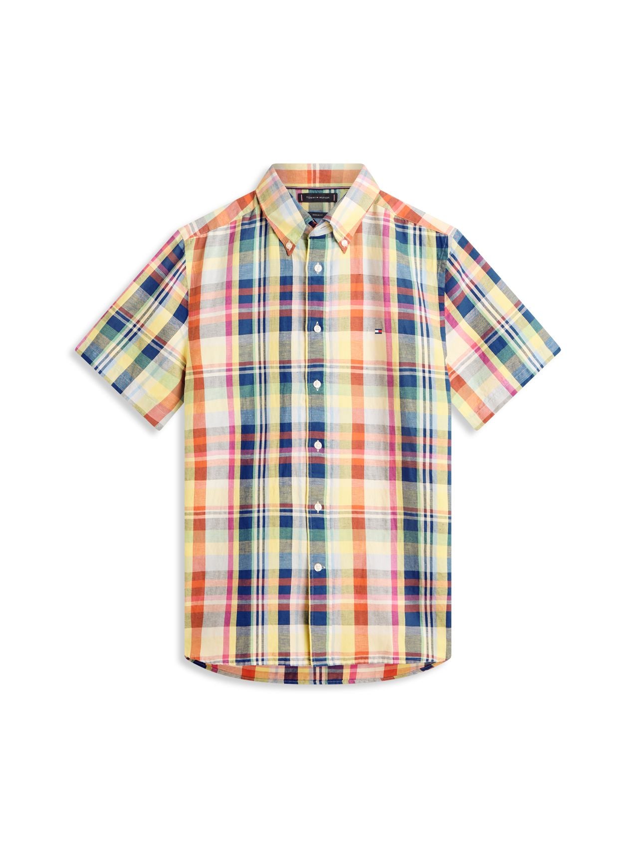TOMMY HILFIGER Regular Fit Plaid Check Short Sleeve Shirt