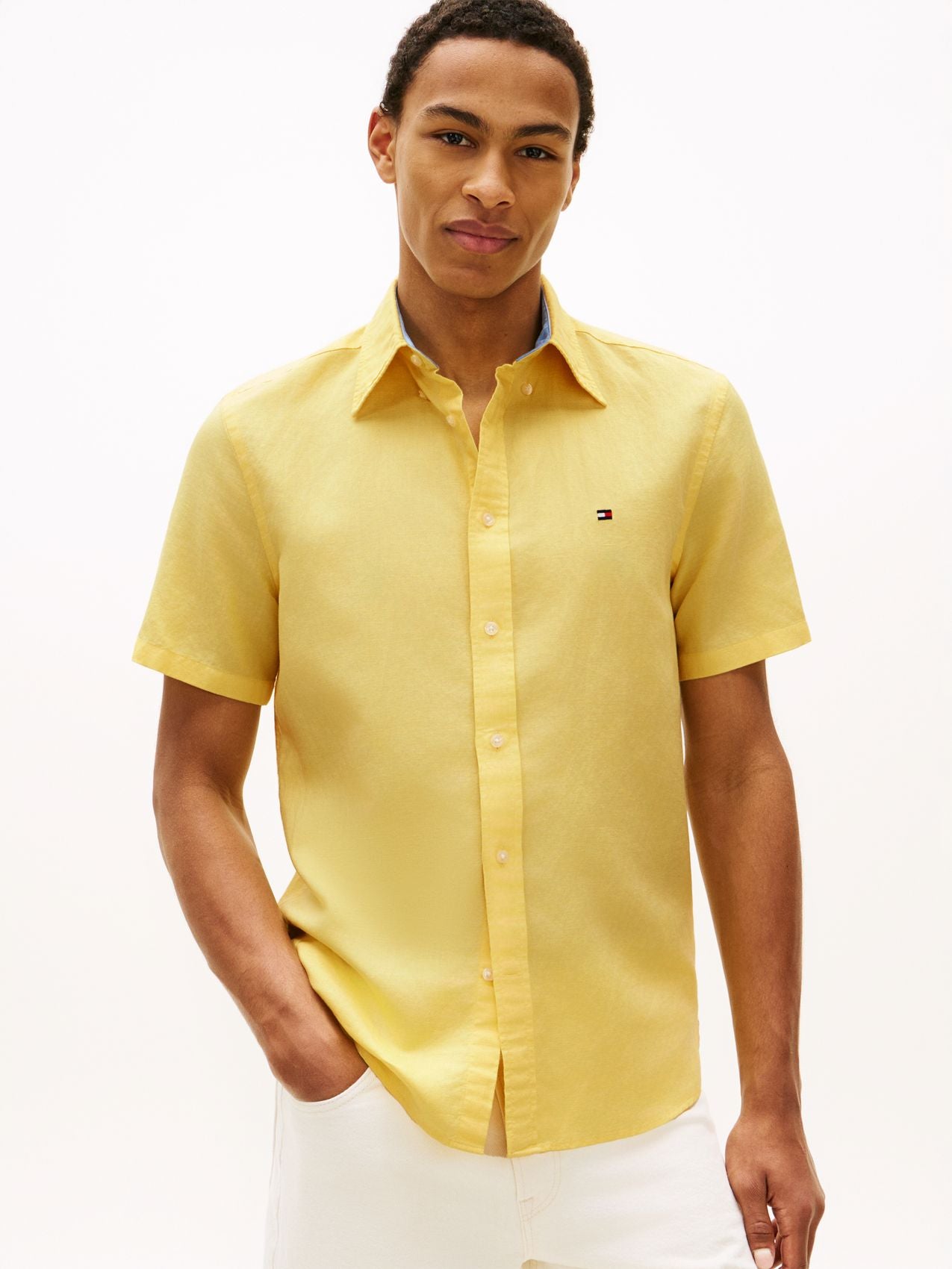 TOMMY HILFIGER Kurzarmhemd aus Leinenmischung