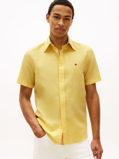 TOMMY HILFIGER Kurzarmhemd aus Leinenmischung