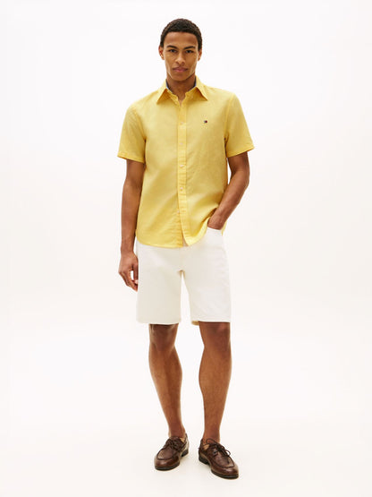 TOMMY HILFIGER Kurzarmhemd aus Leinenmischung