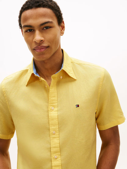 TOMMY HILFIGER Kurzarmhemd aus Leinenmischung