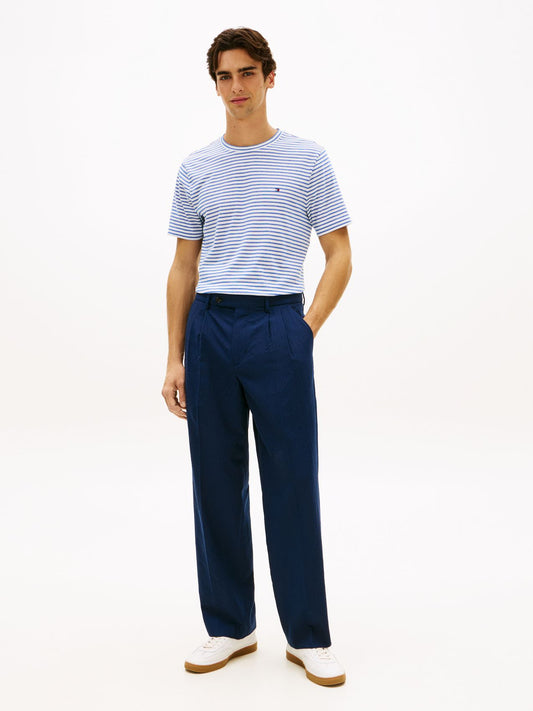 TOMMY HILFIGER Stripe Flag Embroidery Crew Neck T-Shirt