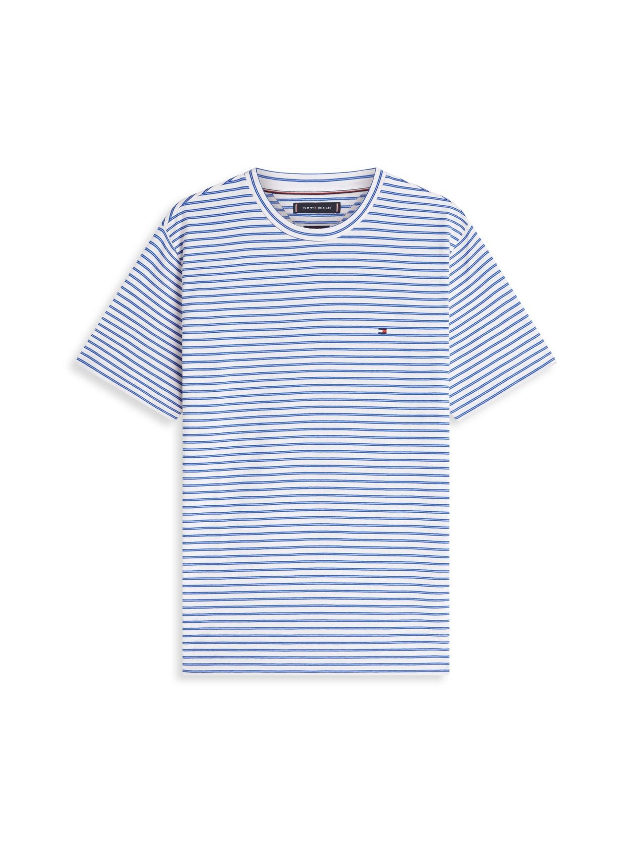 TOMMY HILFIGER Stripe Flag Embroidery Crew Neck T-Shirt