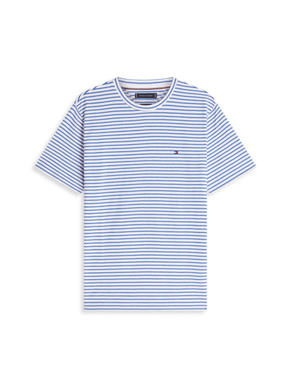 TOMMY HILFIGER Stripe Flag Embroidery Crew Neck T-Shirt