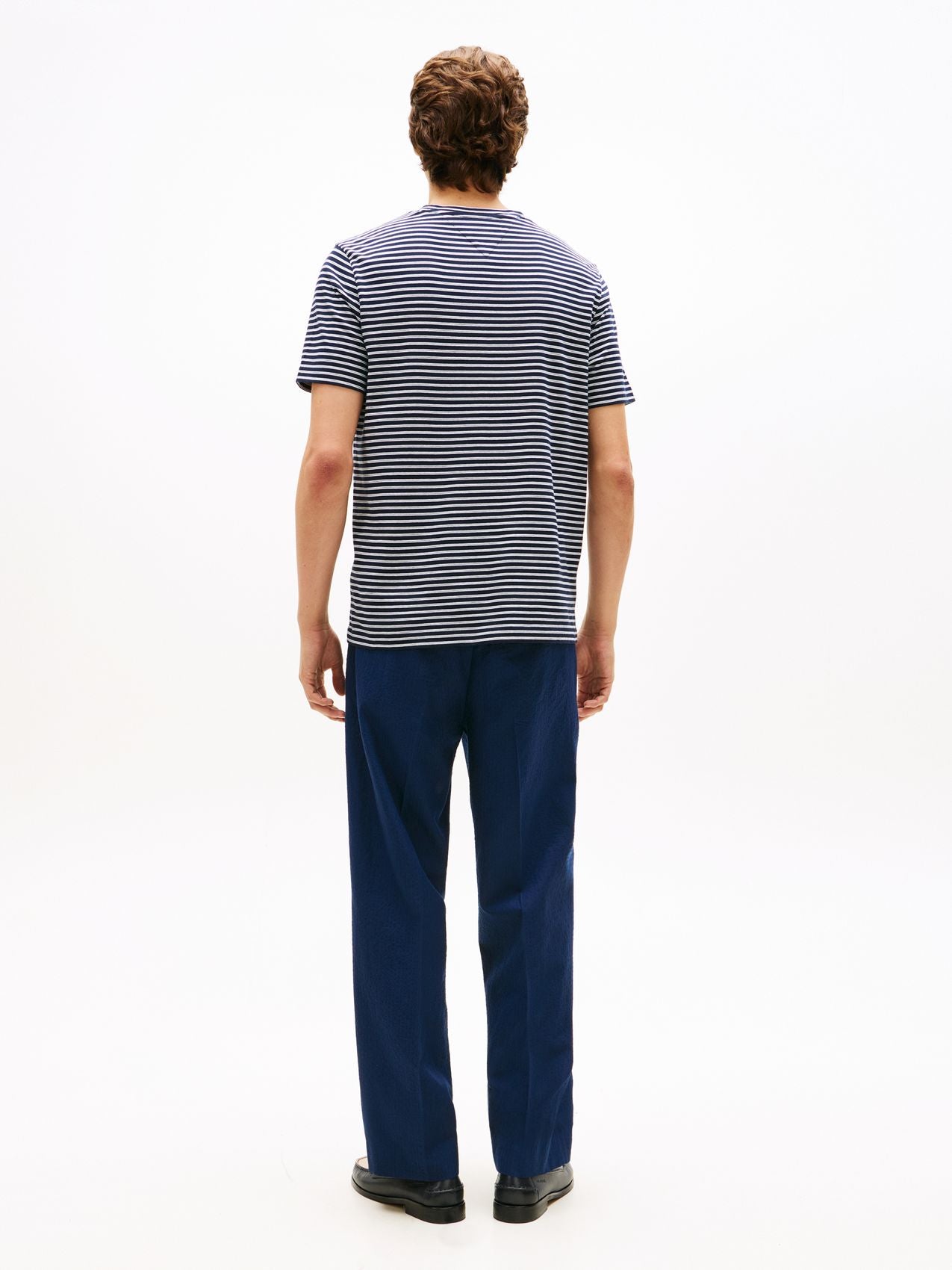 TOMMY HILFIGER Stripe Flag Embroidery Crew Neck T-Shirt