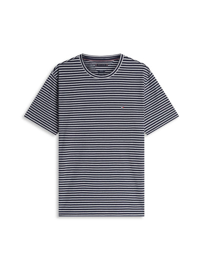 TOMMY HILFIGER Stripe Flag Embroidery Crew Neck T-Shirt