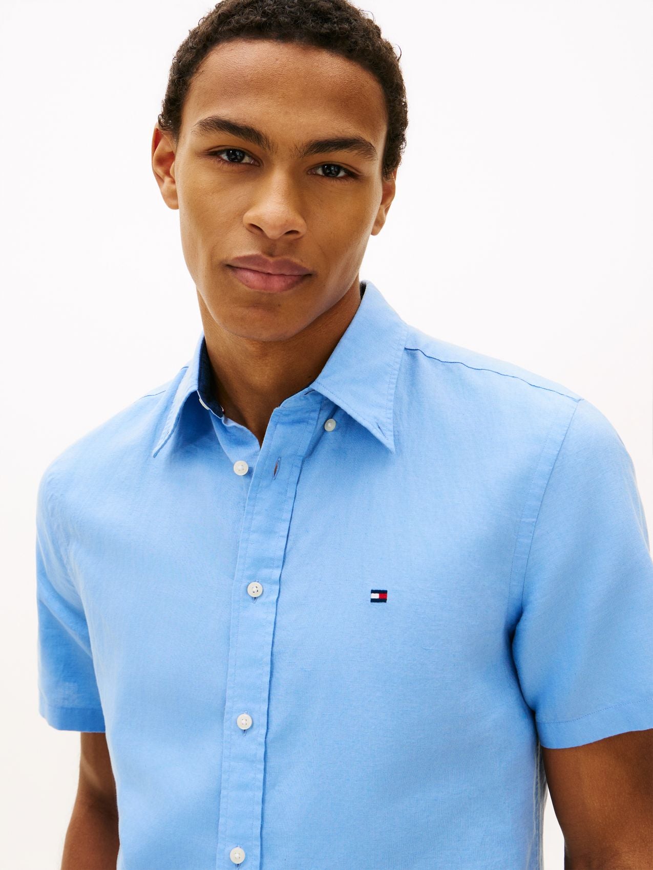 TOMMY HILFIGER Kurzarmhemd aus Leinenmischung