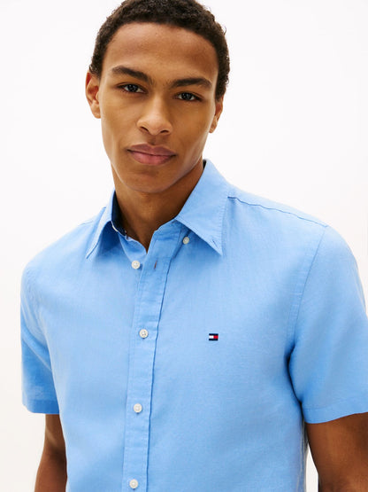 TOMMY HILFIGER Kurzarmhemd aus Leinenmischung
